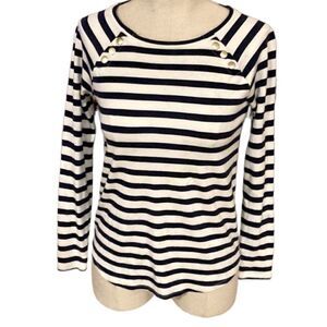 Premise Blue & White striped long sleeve top XS